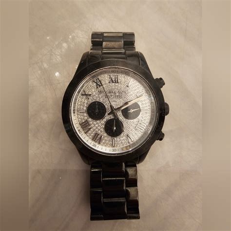 Michael Kors black watch bling face MK